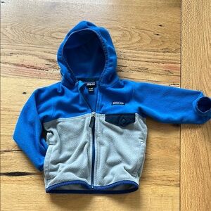 Patagonia Kids Blue and Gray Fleece Hoodie